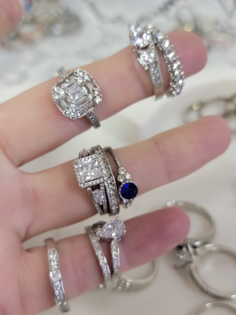 925 Silver Plated Rings - Bundle of 53 - Picture 10 of 13